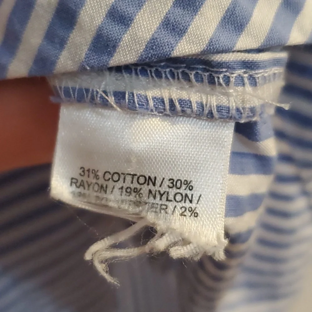 Vineyard Vines Dress With Blue & White Pinstripes, Size 10 - Picture 4 of 6